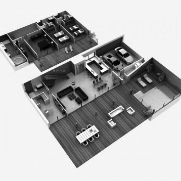 plano 3d arquitectura