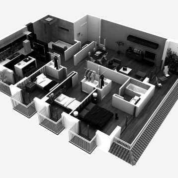 plano 3D inmobiliaria